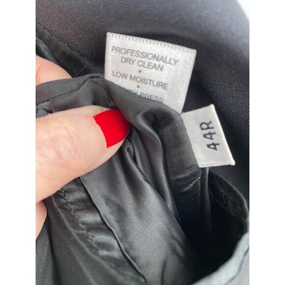 Hart Schaffner Marx Mens Blazer Size 44 Black London Shop Metal Buttons Union Ta - Picture 10 of 15